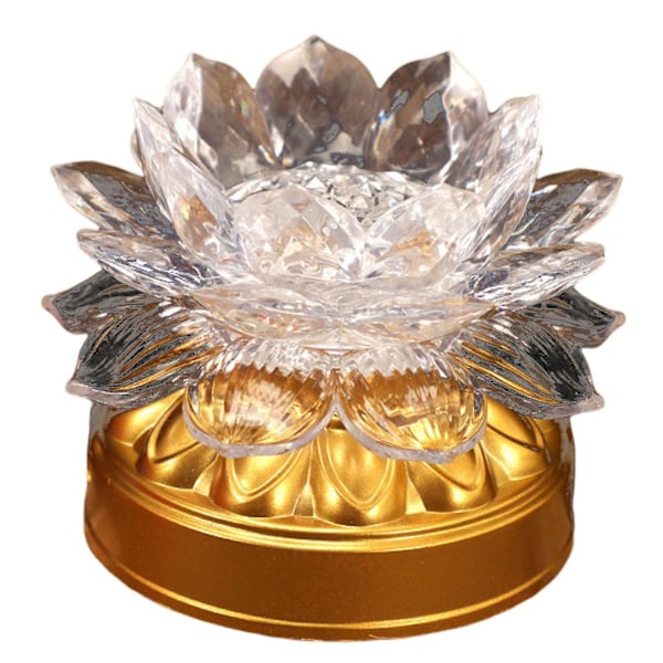 Färgglad Lotuslampa Livfull Färg Batteridriven Flimmerfri Realistiskt Utseende Kompakt Storlek LED Buddha Lotuslampa Skrivbordsdekoration Hem[HK] White