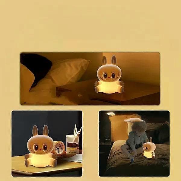 Färgglad Monsterlampa med Touchkontroll - Nattlampa, USB-laddad, 7-Färgsändring Varm - Lätt Sovrum Timer Gåva för Barn (blå) blue[HK]