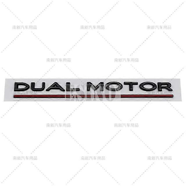 Bilstyling 3D Dubbelmotor ABS Självhäftande Emblem Bakre Bagagelucka Märke Klistermärke Karossdekal för Tesla Model 3 Model S Model Y Model X[HK] Bright Black Red