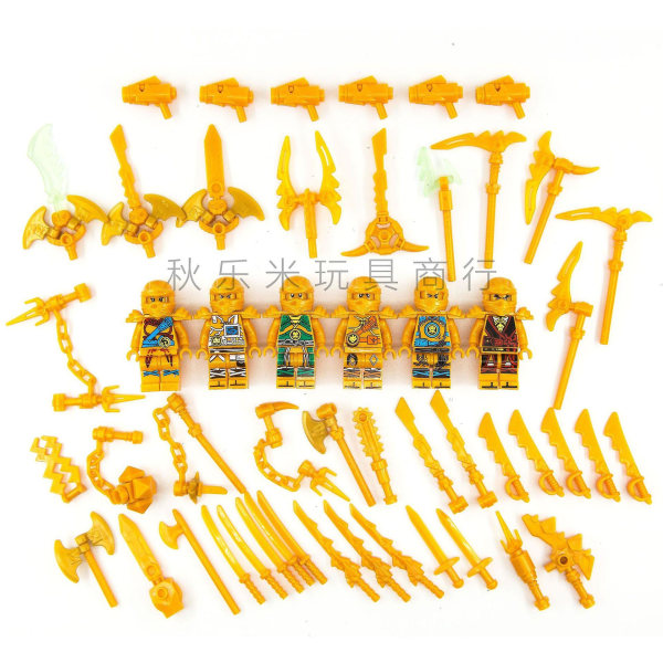 Golden Ninja Series Byggeklossfigurer 6 Stykker Lærende Montering Leker[HK] 6 piece set
