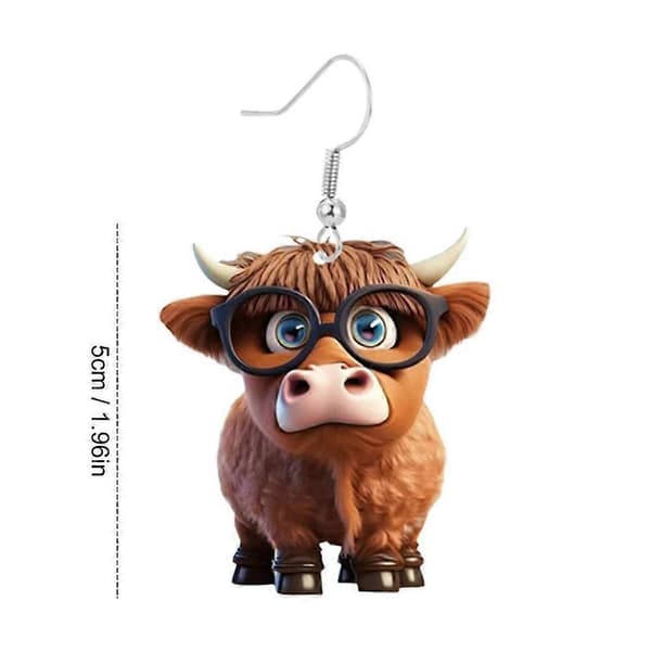 Øreringe Søde Ko Dyre Dråbeøreringe Gårdsdyr Dingle Krogøreringe Ko Smykker Dyreøreringe Ko Gårdsdyr Dingle Krog [HK] earrings 1