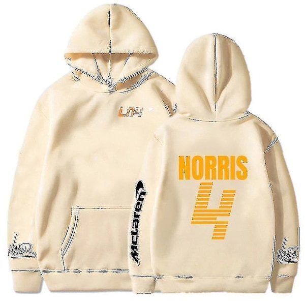 Mclaren F1 Hoodie Lando Norris 4 Bogstav Tryk Herre- og Dame Sweatshirt Efterår/vinter Casual Fashion Street Stor Hoodie,4,4[HK] L