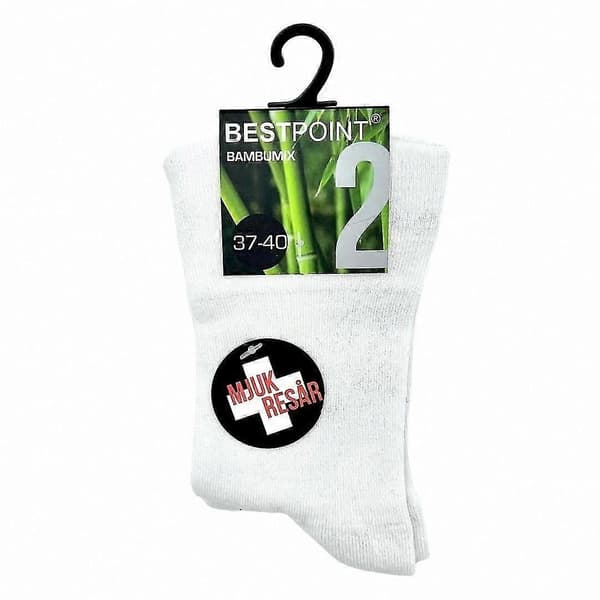 Bambusstrømper - Hvid - 2-pak - Størrelse 37-40[HK] 1