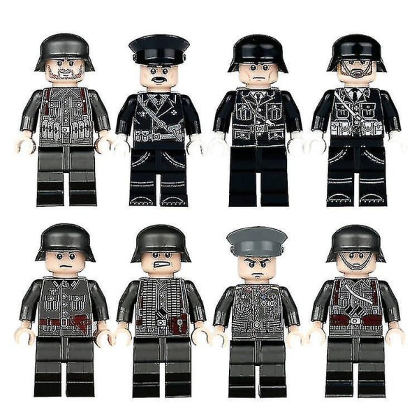 Vorallme 8 stk. Tyske Soldater Minifigurer Militære Officerer Blokke Legetøj [HK]