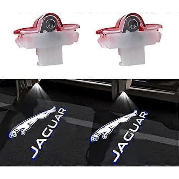 Dörr LED Logotyp Projektor Pöl Ljus Välkomstljus Ghost Shadow Ersättning för Jaguar XJ XK XJL X351 X-Type (2-pack) (Utan Cirkel) [HK]
