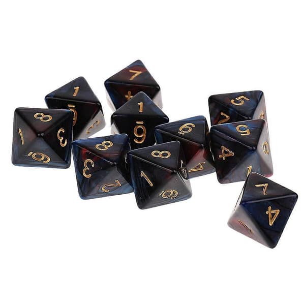5-10-pack 10st 8-sidiga tärningar D8 polyedriska tärningar för Dungeons and Dragons Table[HK] 6 Pcs