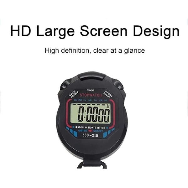 Sekuntikello, Monitoiminen urheilusekuntikello, Digitaalinen LCD-ajastin, Soveltuu juoksuun, uintiin ja muihin urheilulajeihin [HK]