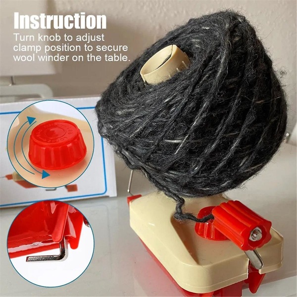 Oprulningsmaskine strikkemaskine Håndholdt garnopruller Fiberstrengslinje Kugleoprulning Manuel uld Wi([HK])