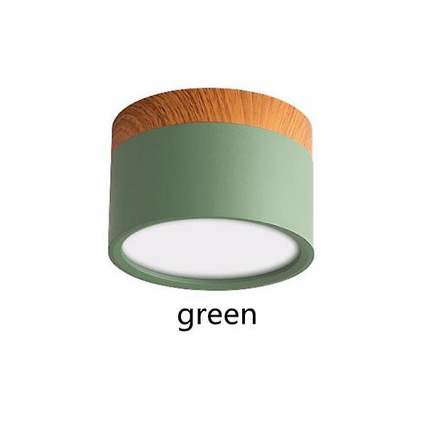 Led loftslampe dæmpbar 7w 9w overflademonteret loftslampe træ moderne lys spotlight soveværelse stue homekit bbulb[HkkK] Green 7W white light
