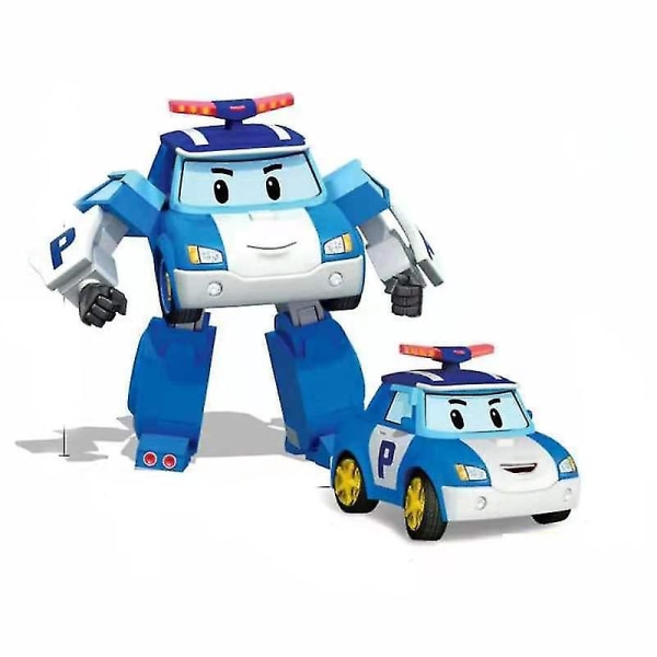 6 kpl/setti 2023 Korea Lelut Poliisi Robocars Muutos Robot Poli Roy Amber Anime Metalli Toimintahahmo Piirretty Leluauton Lapsi[HK] 2
