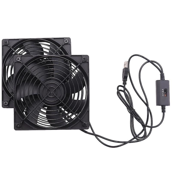 120 mm:n 5 V USB-virralla toimiva PC-reitittimen tuulettimet nopeuden säätimellä, korkea ilmanvirtaus jäähdytystuulettimet reitittimen tilaan [HK] As shown