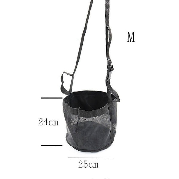 Justerbar Elastisk Høyforingspose for Hester - Utendørs Nakkeforingspose i -24x25cm[HK] Black