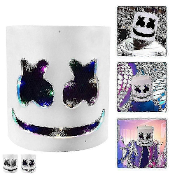 Yalisheng 4kpl Itse Ilkimys Gru Cos -setit Tekonokka Kalju Päähine Halloween-asusteet Musta Harmaa Raidallinen Huivi Cosplay-setti Aikuisille[HK]