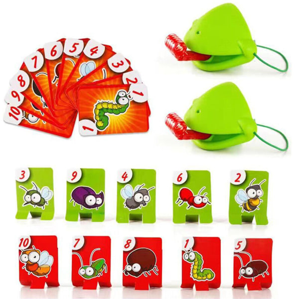 Frog Chameleon Mask Game for Kids, Interactive Duel Card Game, Number Recognition & Hand-Eye Coordination, Safe ABS, Ages 4-10[HK]