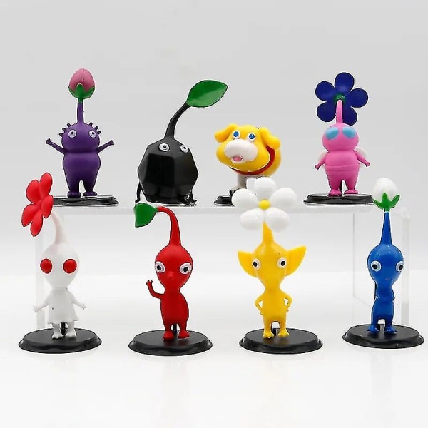 8 stk./sæt Pikmin Actionfigur Legetøj Pvc Model Rock Pikmins Oatchi Dukker Til Børn Gave[HK] WHITE