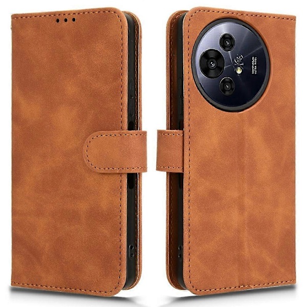 For TCL 50 NxtPaper 5G Lærveske Hudfølelse Anti-Fall Lommebok Flip Telefondeksel - Grønn[HK] Brown Multicolor