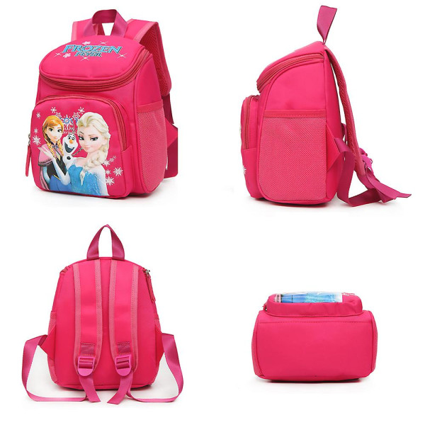 Ryggsäck för pojkar och flickor i förskoleåldern, med tecknat tryck, skolväska för dagis, presenter [HK] Frozen Rose Red