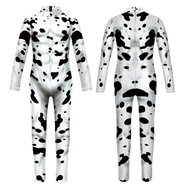 Dalmatinere Cosplay-kostyme for voksne og barn, dyredrakt, Halloween-forkledning, karnevalskostyme [HK] 130 cm