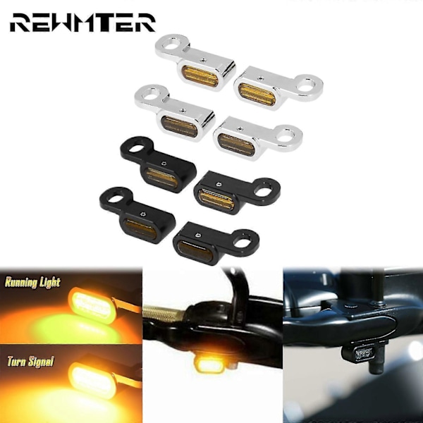 Motorcykel 2st Mini LED Lampa Blinkers Gult Ljus 12v E-Märkt För Harley Softail Breakout 16-17 Touring Road King Glide 14-20[HK] Turn Signal Light C
