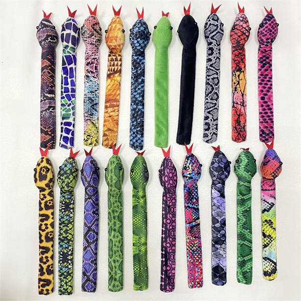 16 st Slap Armband i ormdesign - Roliga festtillbehör för reptiltema - Mjuka ormar i huddesign - Leksaker för barn - Tillbehör [HK] A