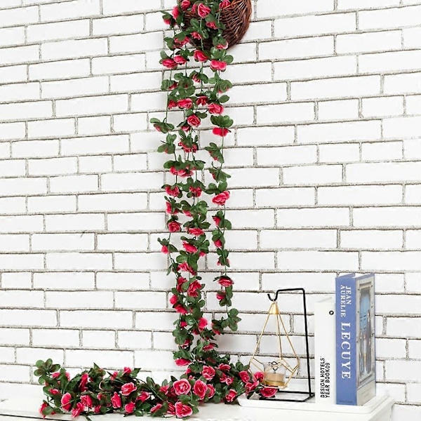 2,5 m Kunstig Pæon Blomsterguirlande 45 Blomster Blomsterranke Bryllup Hjem Loft Vægdekoration [HK] Multicolor Rose