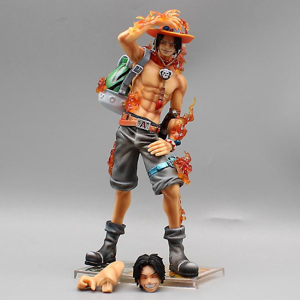23cm One Piece Fire Fist Ace Figur Pop Anime Figurer Figurine Pvc Staty Samlarobjekt Modell Skrivbordsdekoration Leksaker[HK] 23cm Two Head with box