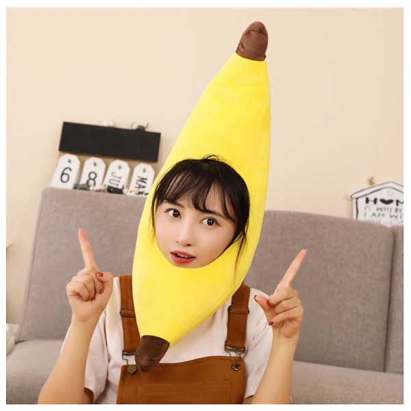 Rolig plysch bananhatt Mjuk och bekväm tyg som lämpar sig för karnevalsbollsprydnader[HK] Banana