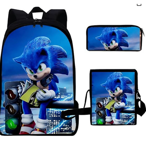 Sonic 3-delat ryggsäcksset för studenter