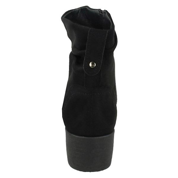 Dame Rouched Ankelstøvler F50860[HK] UK 7 Black