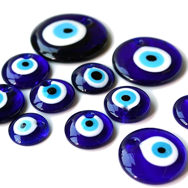 Gör-det-själv-berlocker för smyckestillverkning i glas, turkiskt ont öga, blått ont öga, hänge för nyckelring, halsband, smyckestillbehör [HK] 2.5cm