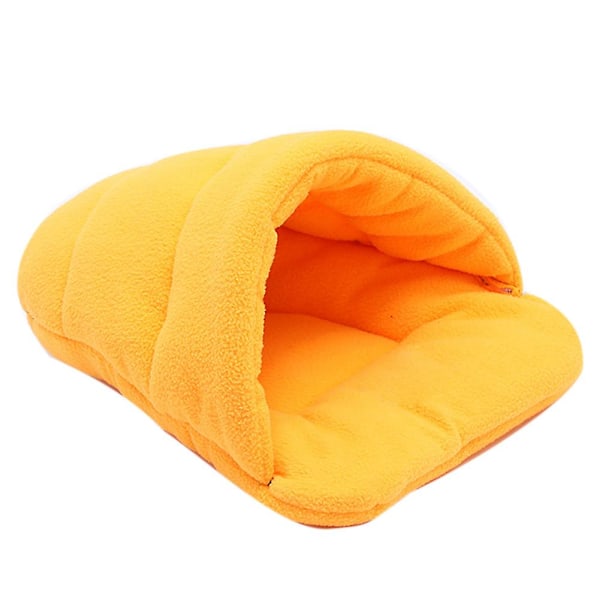 Tyk Fleece Varmt Hundekattetelt Hule Rede Seng Slippers Formet Kæledyrs Sovepose [HK] Orange XS