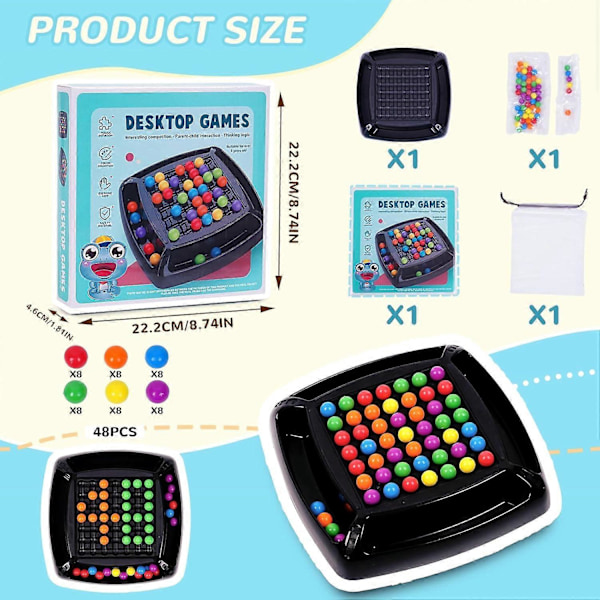 48-241 stk. Perler Intellektuelt Skakbræt Strategi Brætspil Skakbræt til Børn & Voksne[HK] 48 Beads