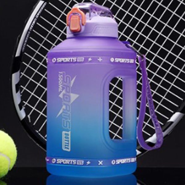 Sportsvannflaske 1,5 liter Silikonstrå Reiseflaske Sport Fitnesskopp[HK] purple 2.3L