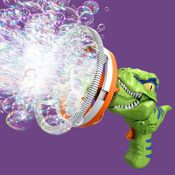Bubbel Dinosaurie Bubbelmaskin Fläkt Elektrisk Vädermölla Sommar Strand Lekplatsleksaker För Barn[HK] Green One Size