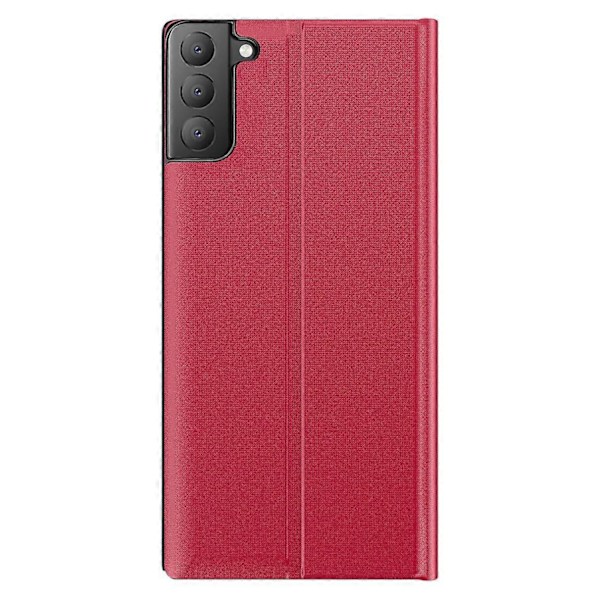 Til Samsung Galaxy S21 FE View Window Telefon Cover Anti-fald Læder Beskyttelses Skal med Stativ[HK] Multicolor Style D