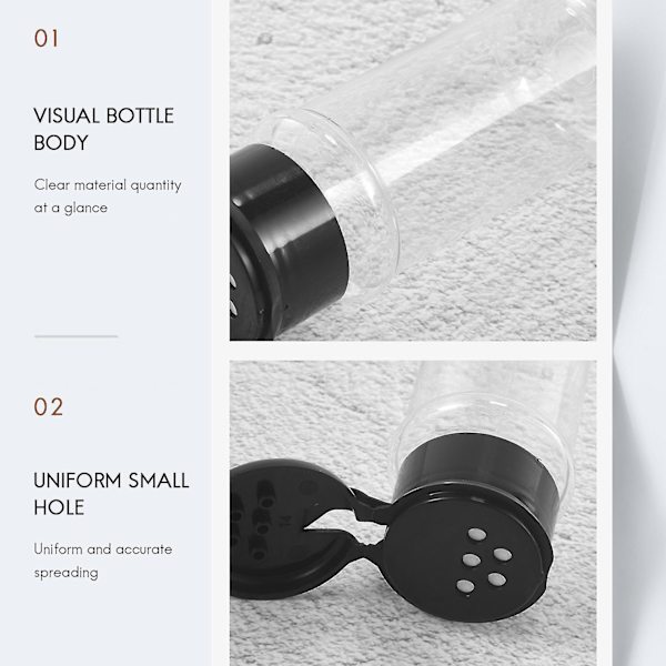 HK 20 stk./sæt 100 ml krydderi salt peber shaker sort krydderiglas kan peberflaske grill krydderi Xinmu