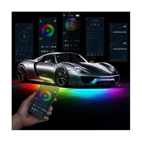 Bil underglødende LED-lys, Dream Color Strip-lys med appkontrol, udvendig bil neon accentlys([HK])