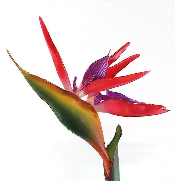 Varm 65 cm stor elegant paradisfågel hem kontor konstgjorda blommor 3 stycken [HK] Red