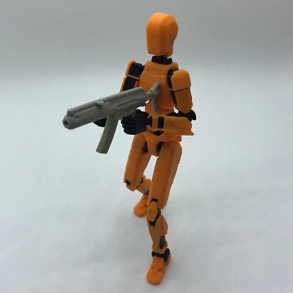 T13 ActionfigurTitan 13 Actionfigur Robot Actionfigur3D-tryckt Action[HK] Black Orange