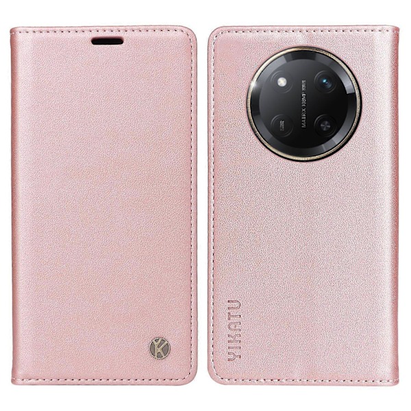 För Honor Magic7 Lite 5G/ X9c 5G Plånboksfodral Kortplats Ställ Läder Telefonskal [HK] Rose Gold