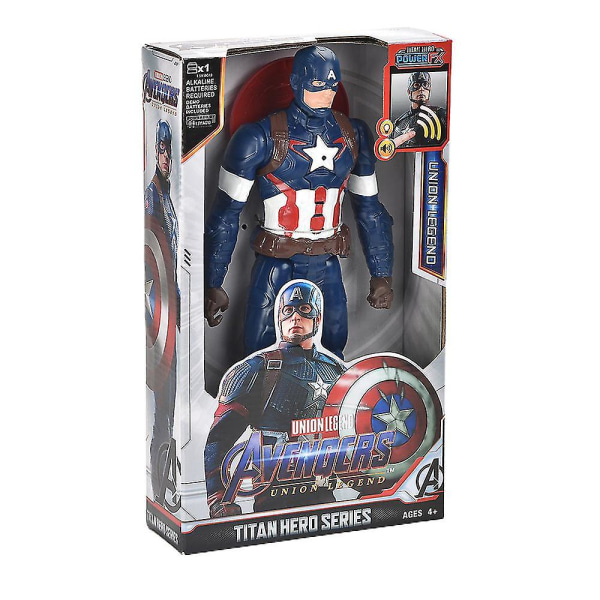 Avengers Serie 12 Tommer Actionfigur Superhelt Model Legetøj Med Lyd Lys Gaver[HK] Captain America