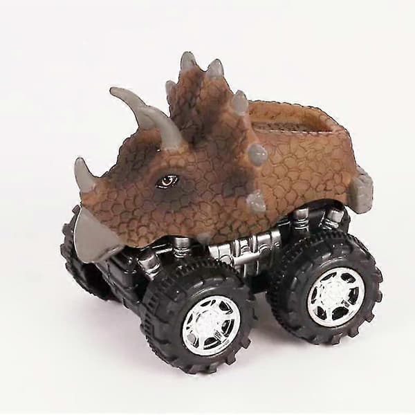 4 stk. træk-tilbage-biler Dino-legetøj til 3+ drenge småbørn T-Rex-spil lastbiler [HK]