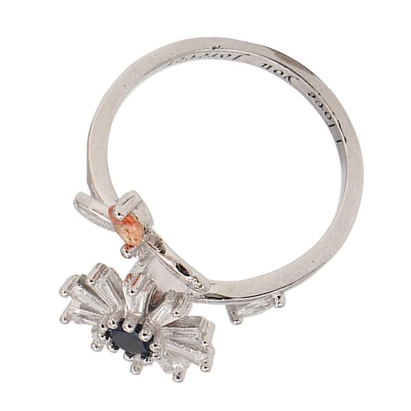 Angstlindrende ring Blomst Åben Justerbar Roterende Sølv Fidget Ring til Stresslindring[HK] 5 5