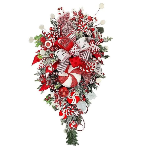 Julfest Dekoration Godis Krans Dörr Hängande Garland Ornament Present[HK]