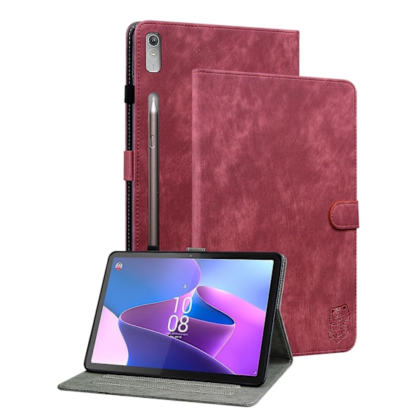 Lærnettbrettveske for Lenovo Tab P12[HK] Red
