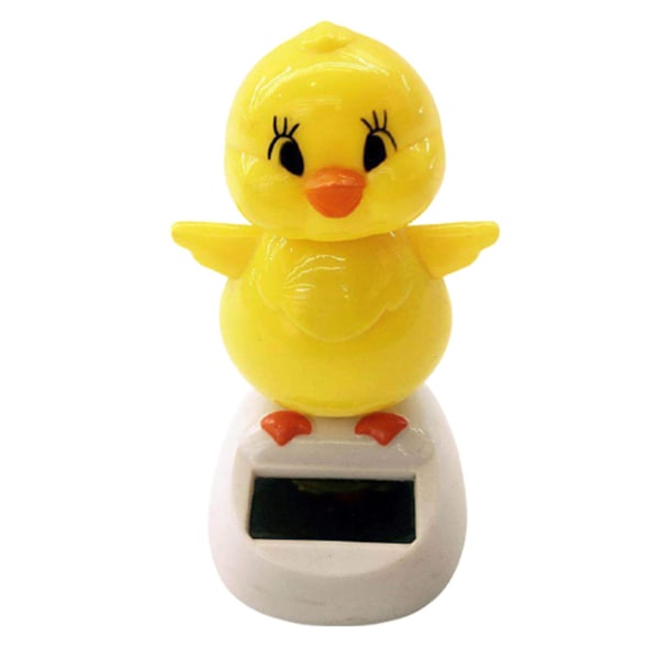 Solar tegneseriefigur Ornament for bil Dashboard Dynamisk dansende dyr bordplate dekorasjon[HkkK] Yellow Chicken