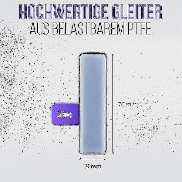 24x Självhäftande Teflon Glid, 70 X 19 Mm, Professionella Möbelglid (teflon)-9192339861221[HK]
