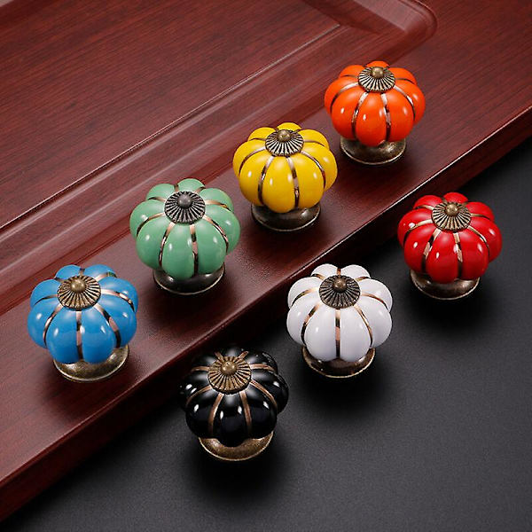 5 X Möbelknopp Pommel 23 Mm Vit Bronserad Piedestal Lådknopp Porslinsknopp([HK])