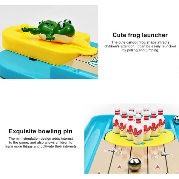 Bordsgroda Bowling Spel Lindra Stress Barn Inomhus Spel Launcher Leksaker[HK]