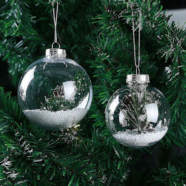 10 st Transparenta Julgranskulor Ihåliga Plast Glans DIY Tomma Prydnadskulor För Fest [HK] 6 cm